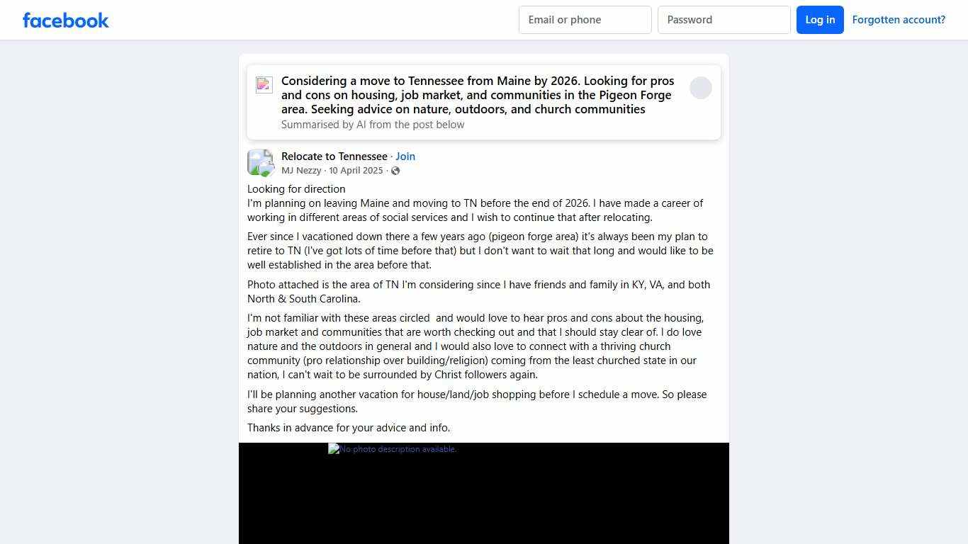 Relocate to Tennessee Looking for direction Facebook