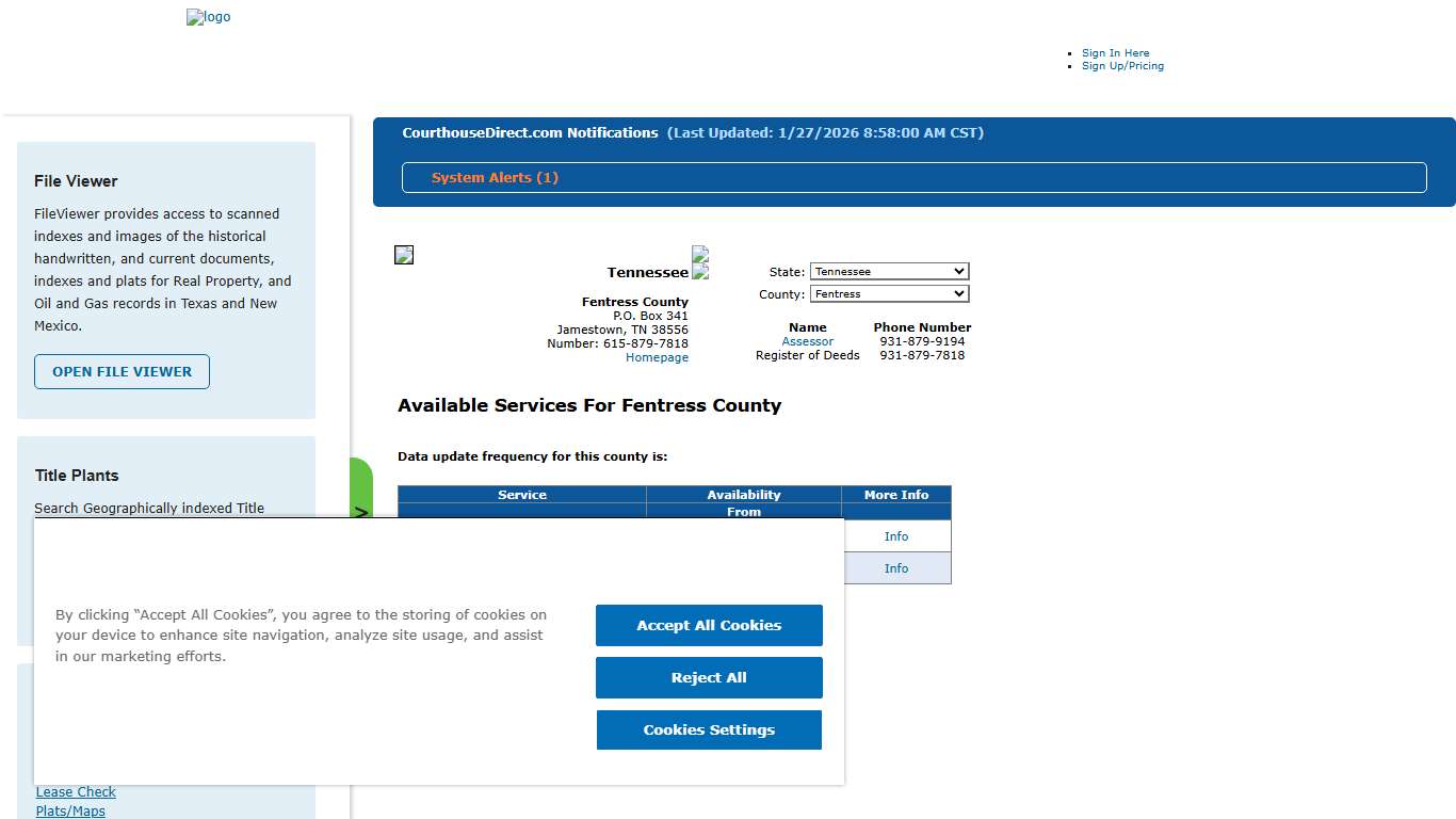 Search Fentress County Public Property Records Online CourthouseDirect.com