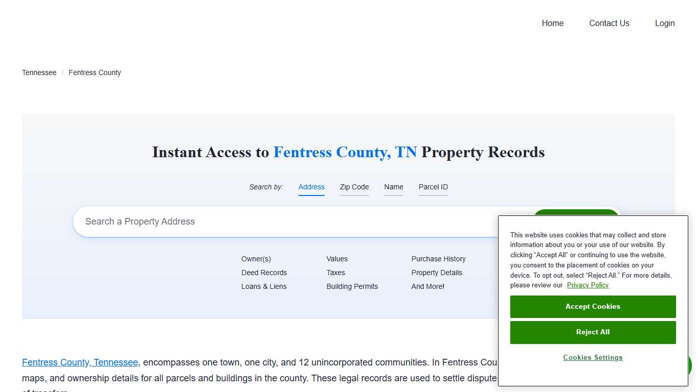 Fentress County Property Records Owners, Deeds, Permits