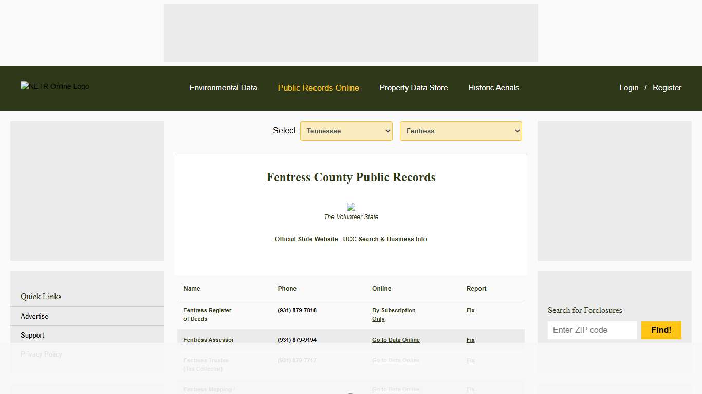 NETR Online • Fentress • Fentress Public Records, Search Fentress Records, Fentress Property Tax, Tennessee Property Search, Tennessee Assessor